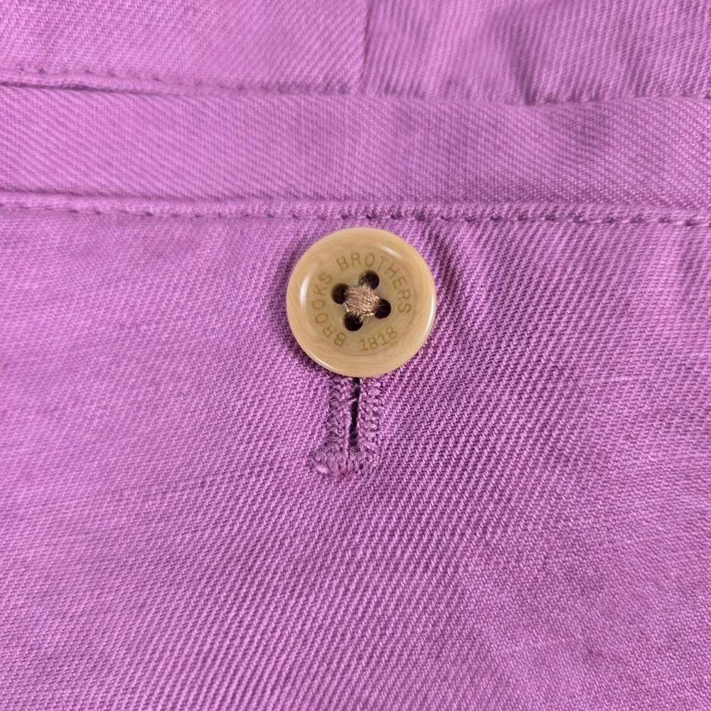 Brooks Brothers Clark Baird McNutt Irish Linen Cotton Chinos Purple 36x30